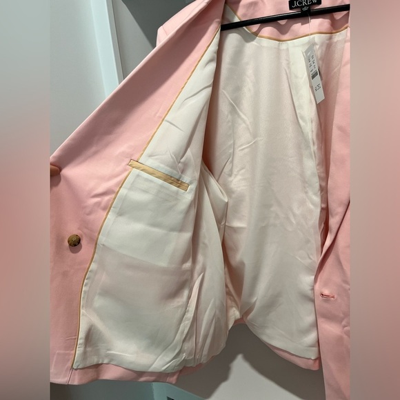 J.Crew $278 Relaxed Double Breasted Blazer in City Twill Pink Size 24 BX785 NEW - Picture 7 of 11